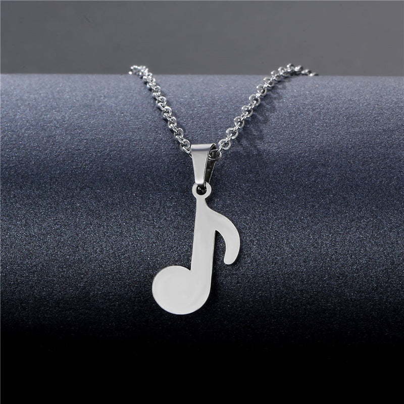 Macy's Diamond Pendant Necklace, Sterling Silver Diamond Music Note (1/10  ct. t.w.) - Macy's