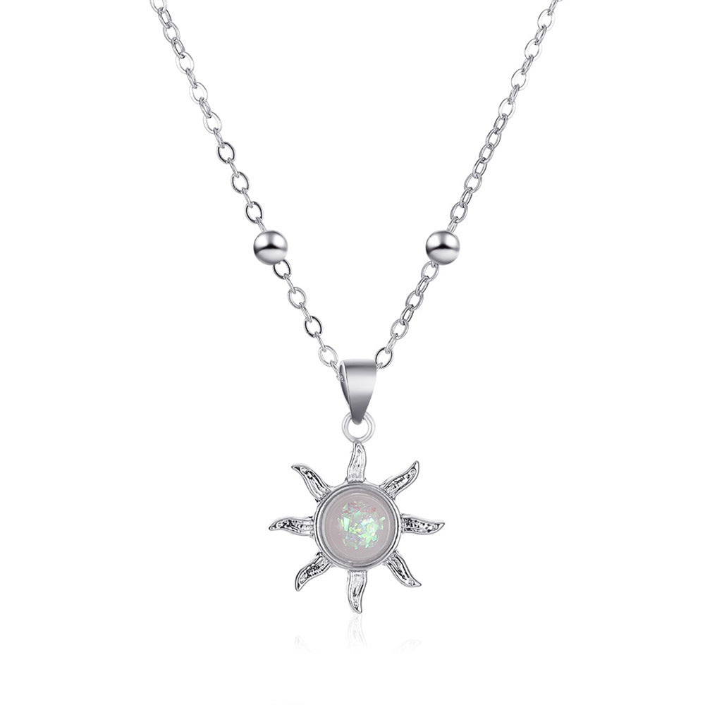 Dropship 925 Sterling Silver White Opal Sun Pendant Necklace Apollo Chain  Necklaces For Women Birthday Gift Jewelry 17.71'' to Sell Online at a Lower  Price | Doba